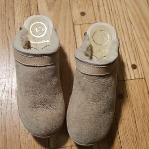 No. 6 Tan Shearling Lined Mules